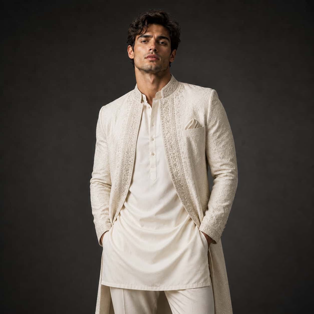 The same photo after Styza swapped in a kurta