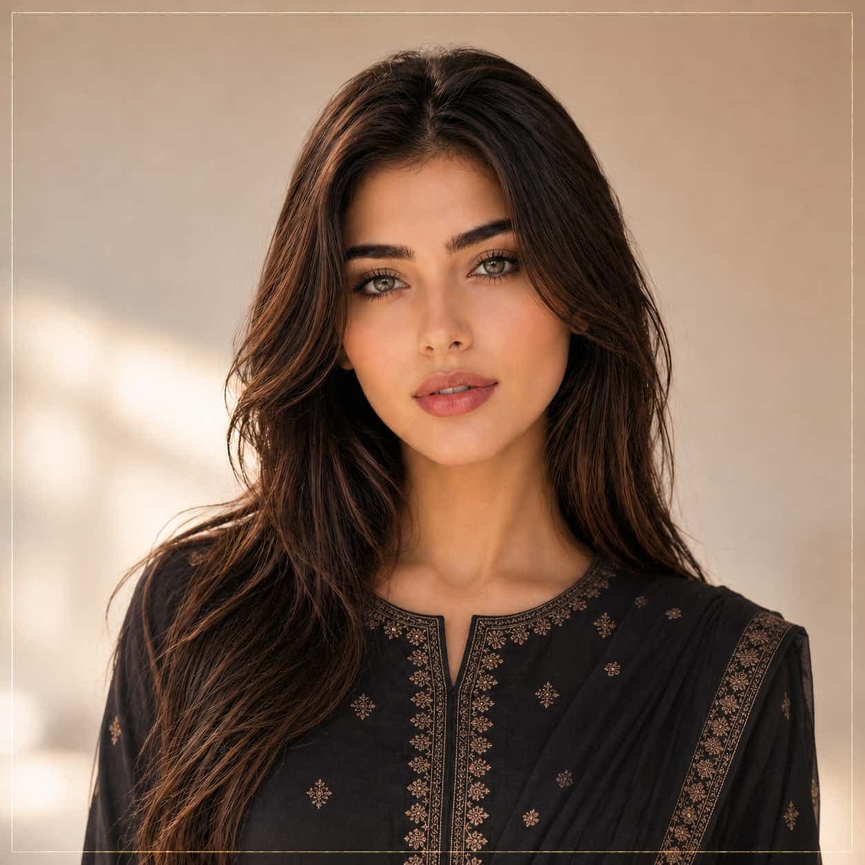The same photo after Styza swapped in a saree
